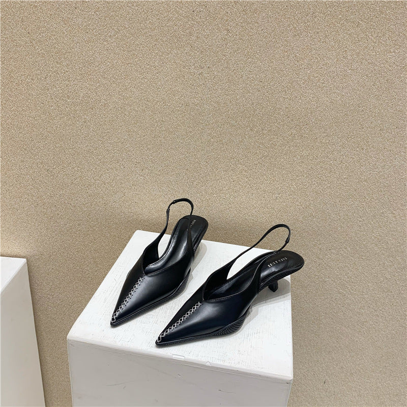 Jade – Mittelhohe Damen-Baotou-Sandalen mit Spitze