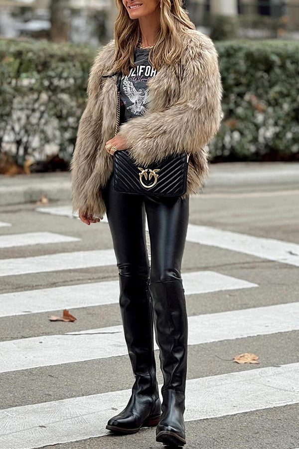 Melanie® | Lässige Hose aus Pu-Leder mit kleinem Bein