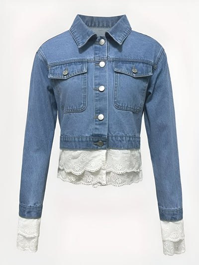 Lindsee | Schicke Denim-Jacke mit Spitzenbesatz