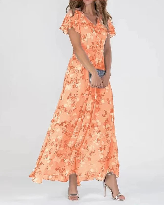 Denise | Blumenkleid mit Volantärmeln