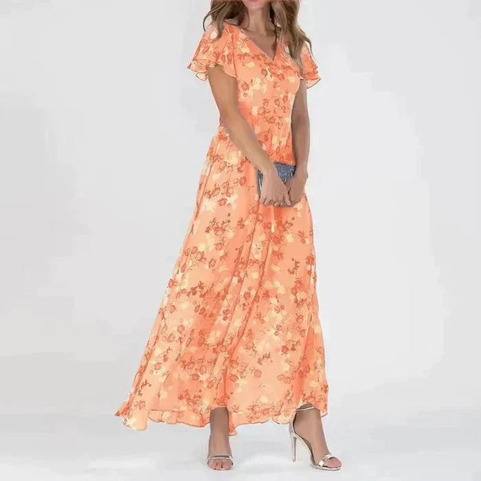 Langes Sommerkleid für Damen mit floralem Design - Narellya