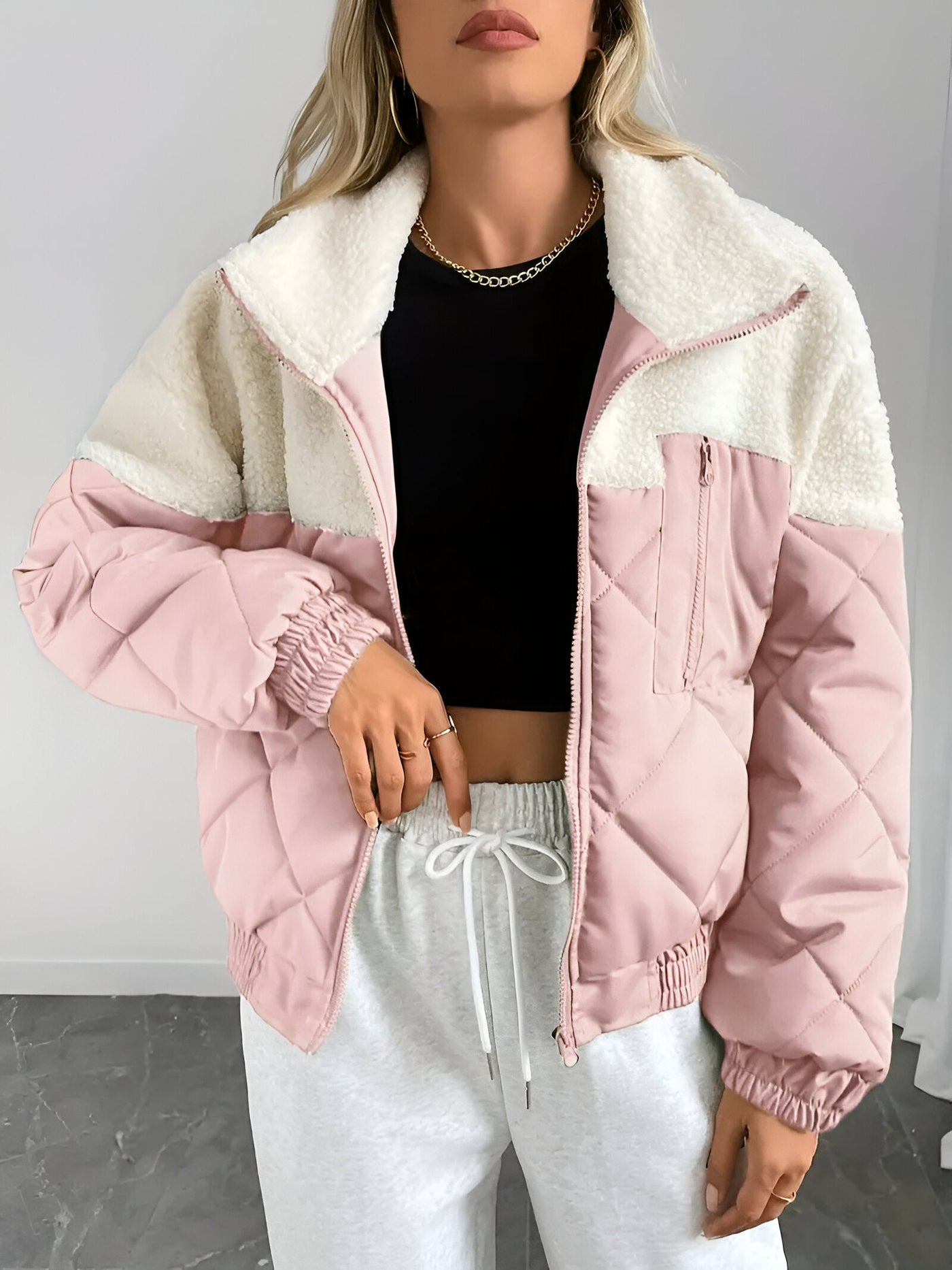 Deliza | Farbblock Reißverschlussjacke