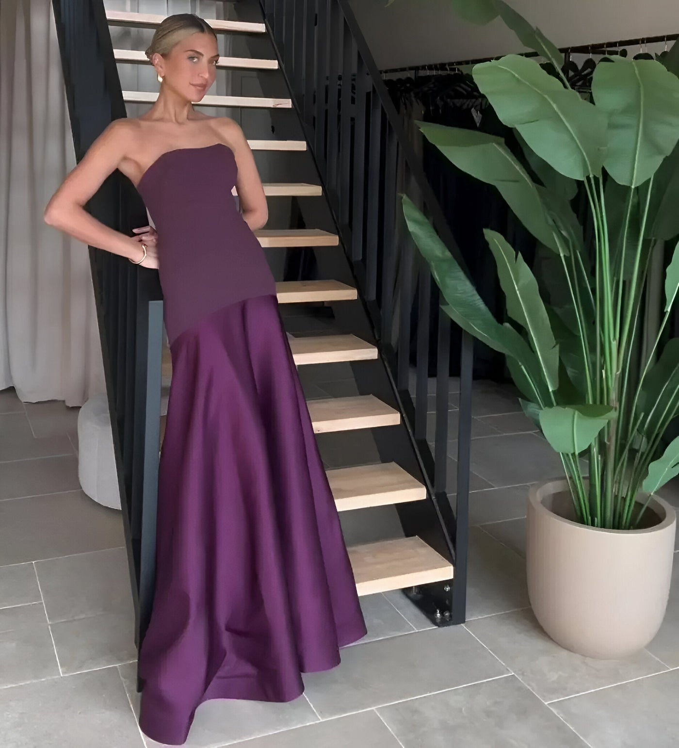 Berenice | Sexy Luxus Patchwork Trägerloses Maxikleid