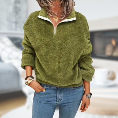 Dicker Plüsch-Winterpullover für Frauen
