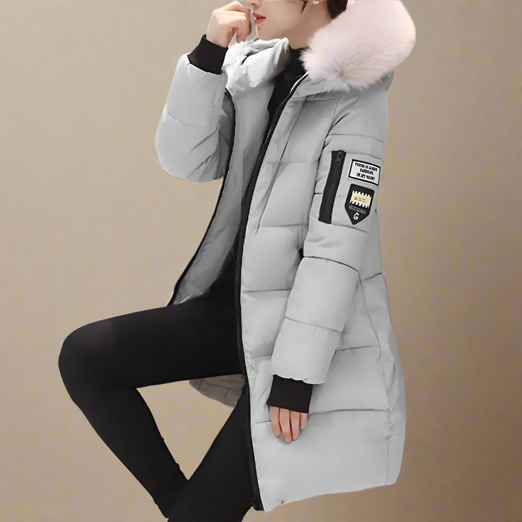 Taktische Pufferjacke mit Fellkapuze