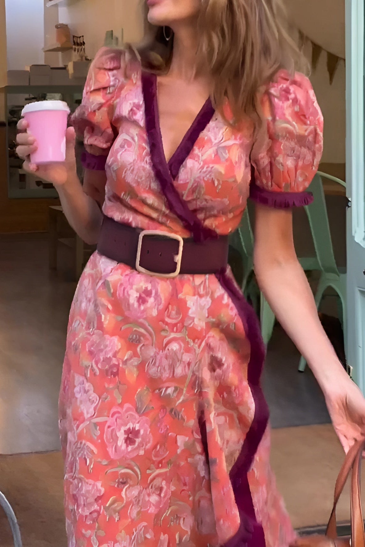 Romina | Elegantes rosa Maxikleid