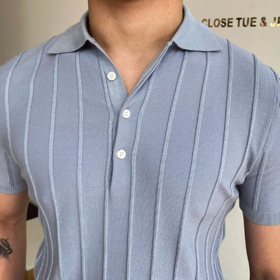 Herren gestreiftes Poloshirt | Kurzarm