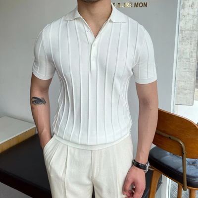 Herren gestreiftes Poloshirt | Kurzarm