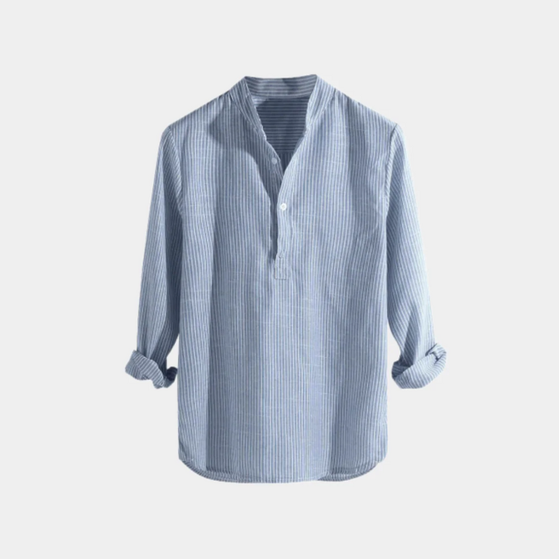 Herren gestreiftes Sommerhemd | Langarm