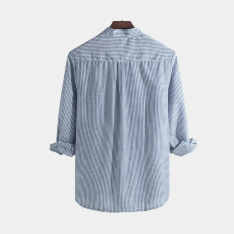 Herren gestreiftes Sommerhemd | Langarm
