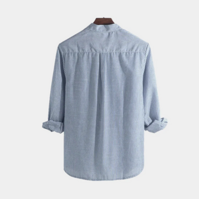 Herren gestreiftes Sommerhemd | Langarm