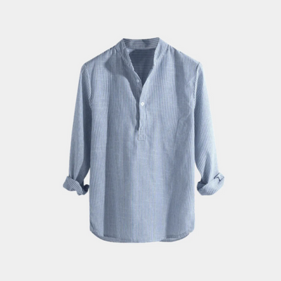 Herren gestreiftes Sommerhemd | Langarm