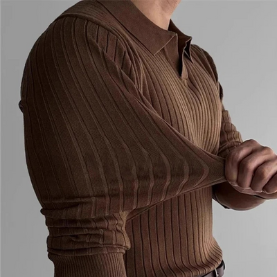 Elegantes Vintage-Polo für Männer | Langarm