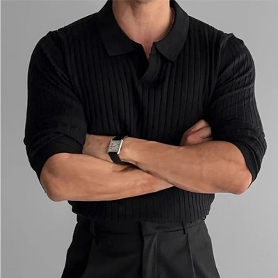 Elegantes Vintage-Polo für Männer | Langarm