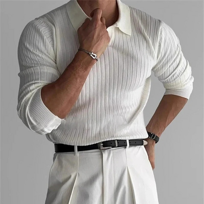 Elegantes Vintage-Polo für Männer | Langarm