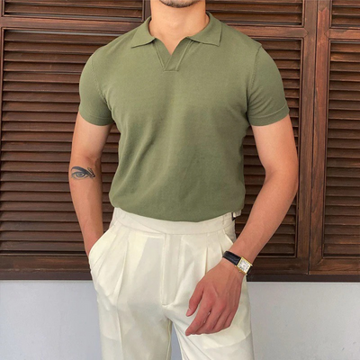 Herren Sommer-Poloshirt mit V-Ausschnitt | Kurzarm