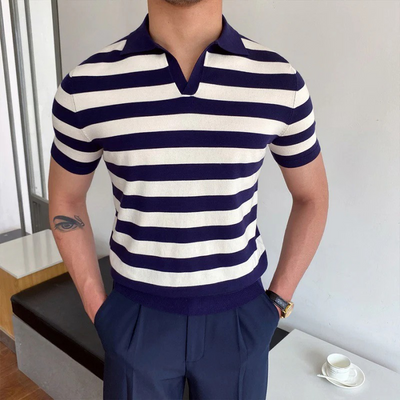 Herren Sommer-Poloshirt mit V-Ausschnitt | Kurzarm