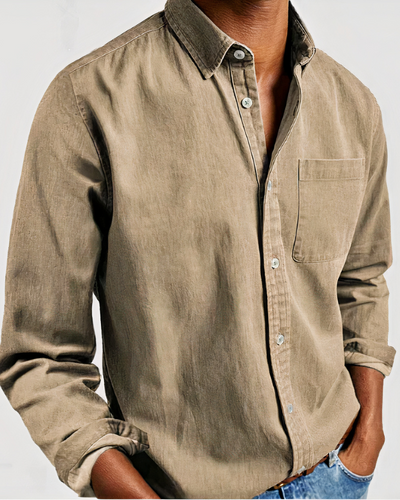 Herren weiches Jeanshemd | Langarm