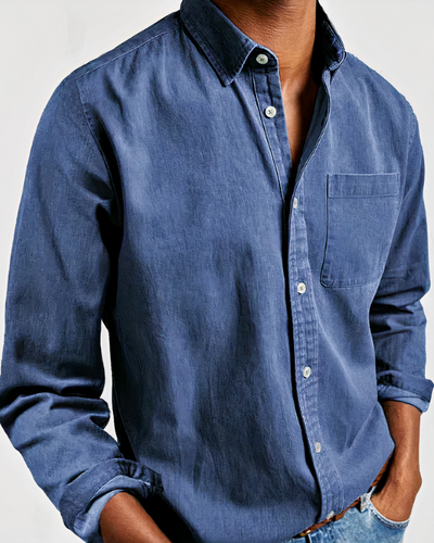 Herren weiches Jeanshemd | Langarm