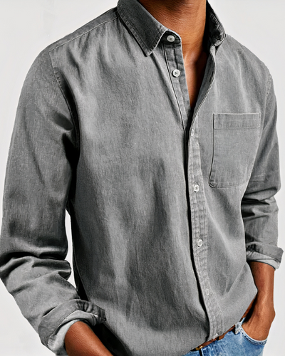 Herren weiches Jeanshemd | Langarm