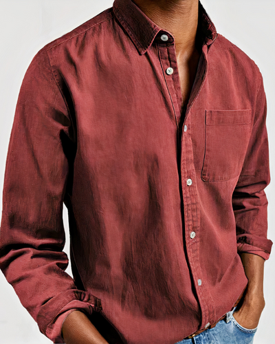 Herren weiches Jeanshemd | Langarm