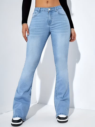 Camila | High-Waist Flare Stretch Mustache Jeans
