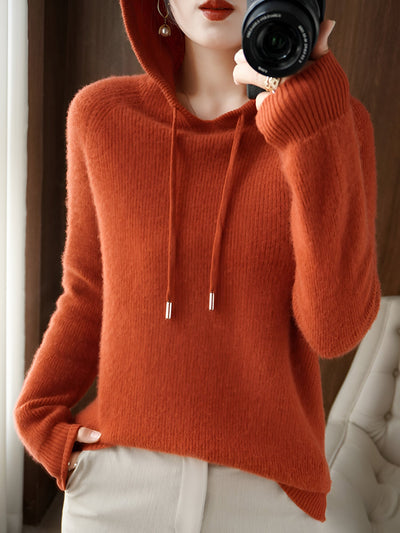 Sina | Kuscheliger Kaschmir-Wollmischung Kapuzen-Pullover-Mantel