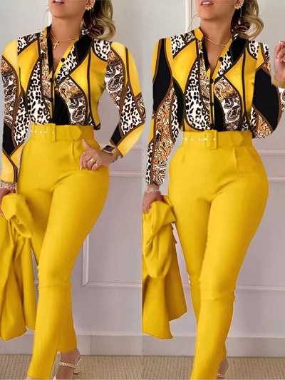 Aranka |  Oberteil mit V-Ausschnitt und hochtaillierte Hose (Saison 1)