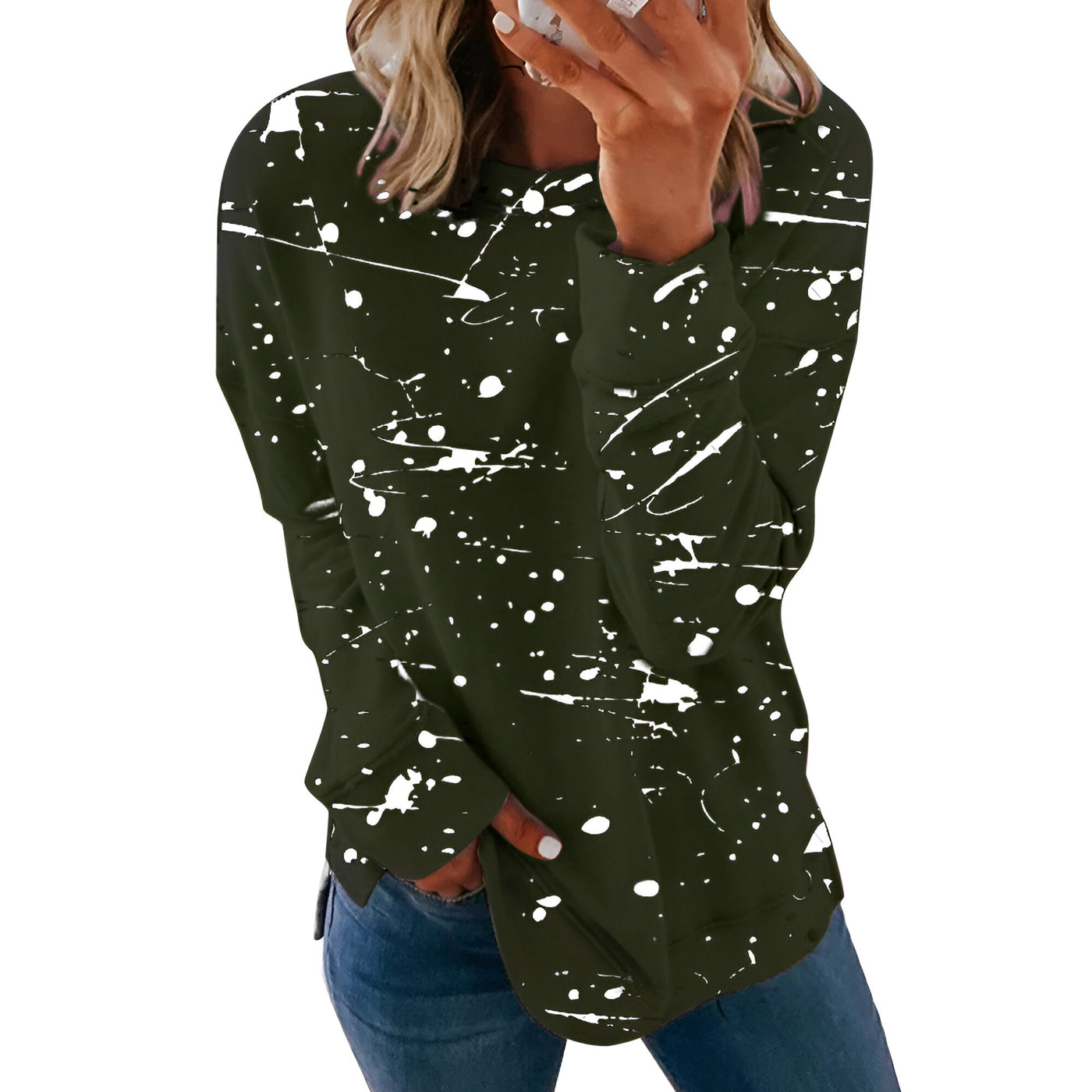 Daphne | Vibrantes Tie-Dye Langarm-Top (Saison 1)