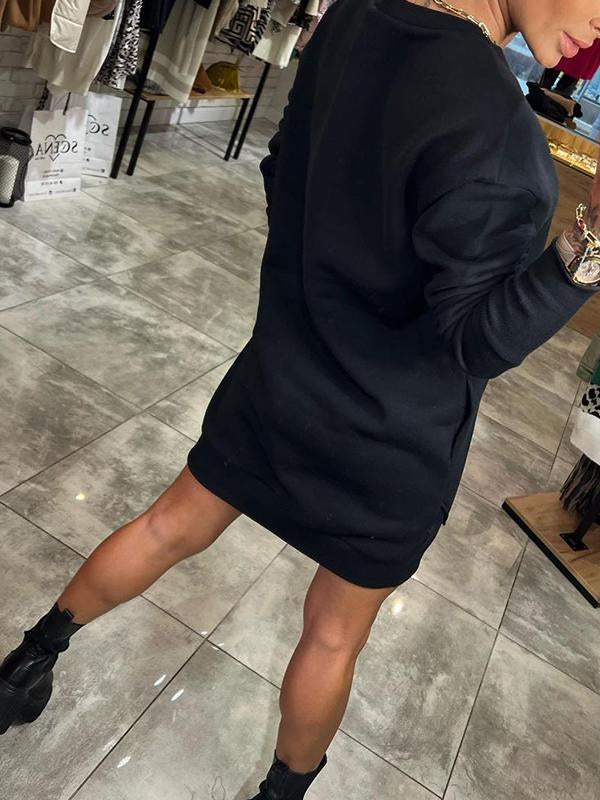 Gemütliches Sweatshirt-Kleid in Übergröße mit Fronttasche für Frauen