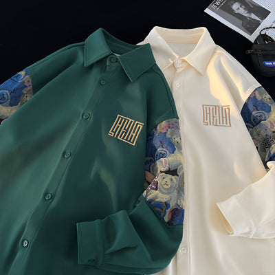 Max | Retro-inspiriertes Besticktes Bärenhemd