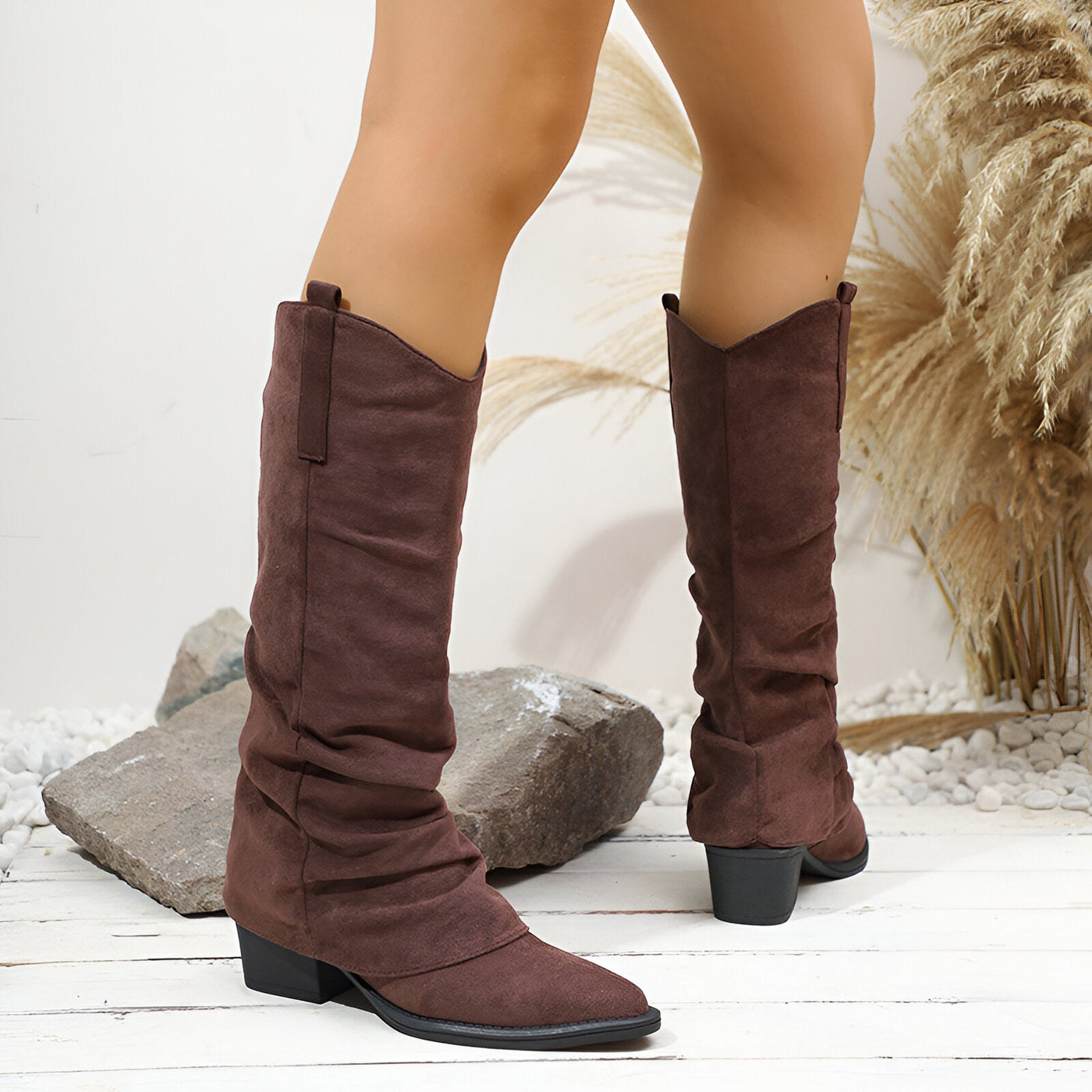 Yara | Vintage Kniehohe Stiefel