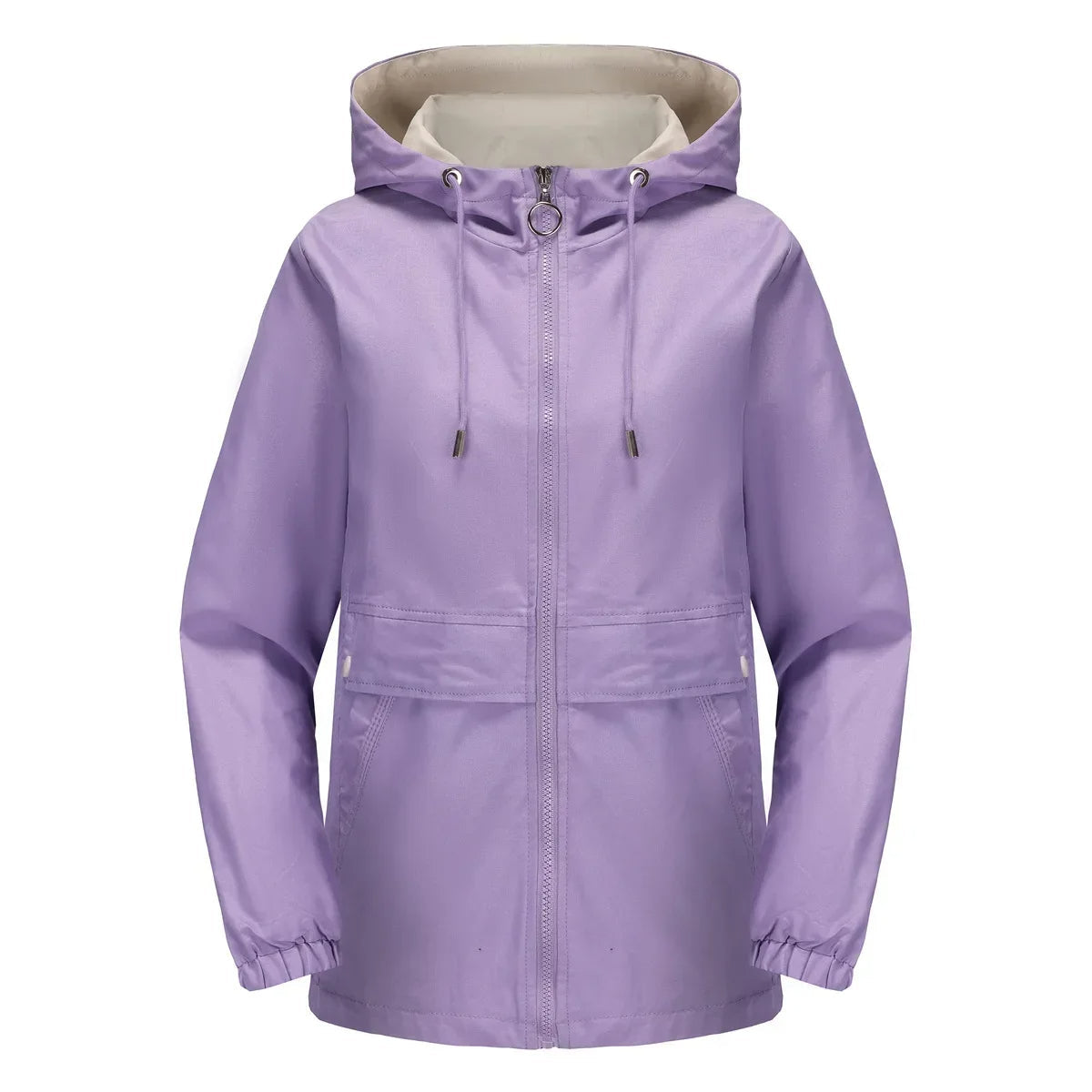 Trenchcoat mit Kapuze und Reißverschluss für Frauen