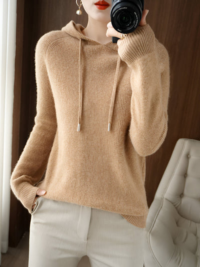 Sina | Kuscheliger Kaschmir-Wollmischung Kapuzen-Pullover-Mantel