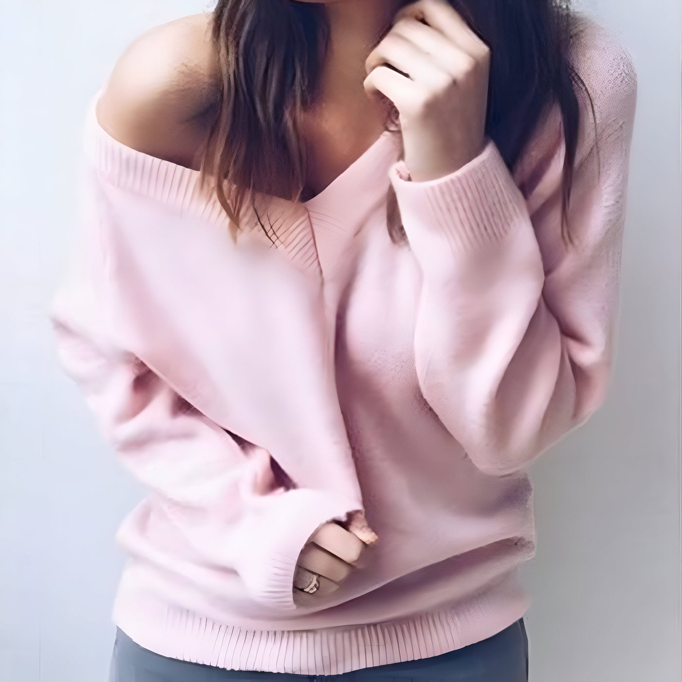 Blair | Sexy Lockere V-Ausschnitt Strickpullover