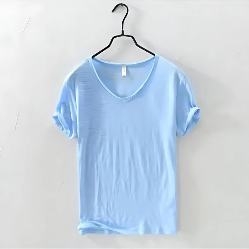 Luftiges Herren-T-Shirt mit V-Ausschnitt | Kurzarm