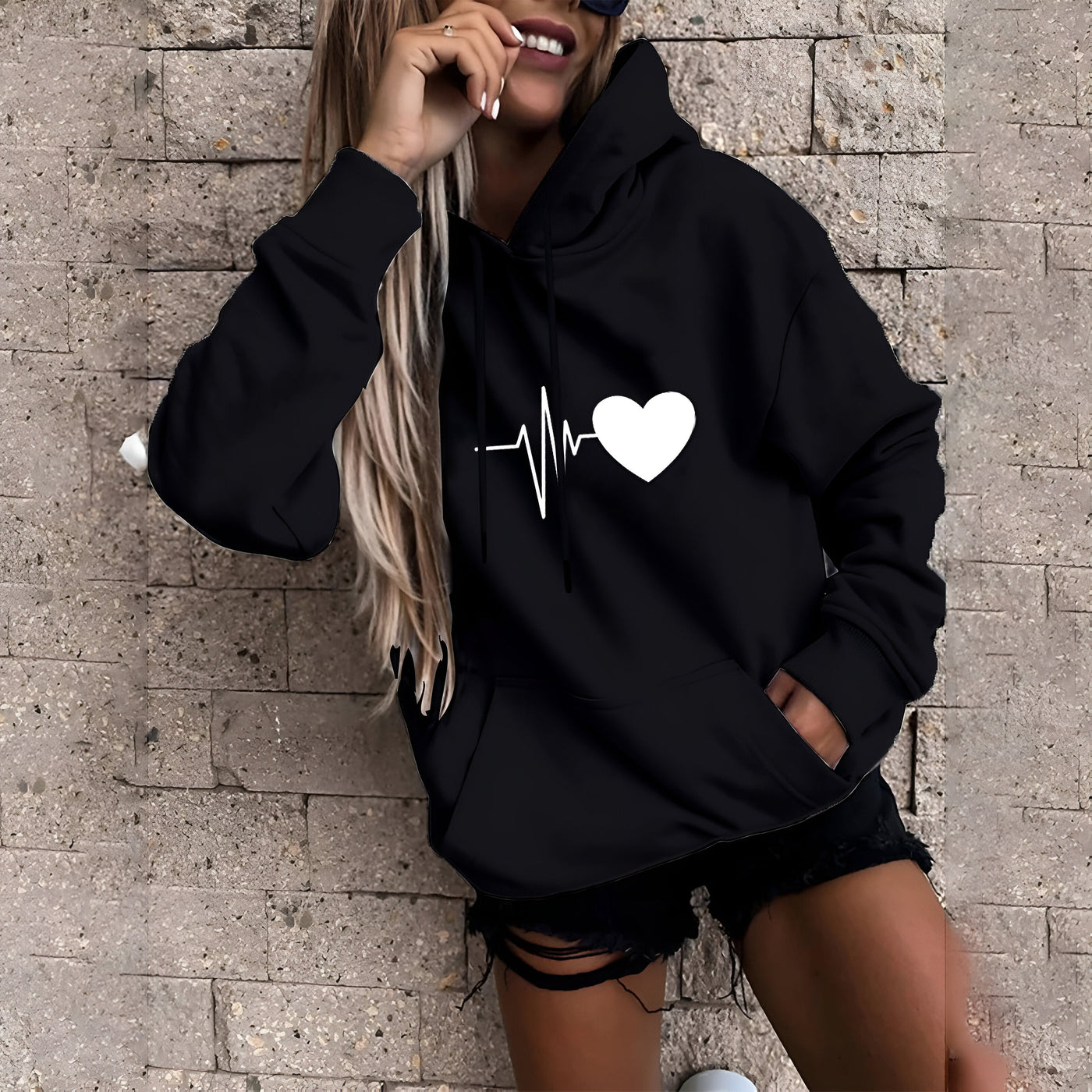Catherine | Lässiges Print Hoodie Sweatshirt