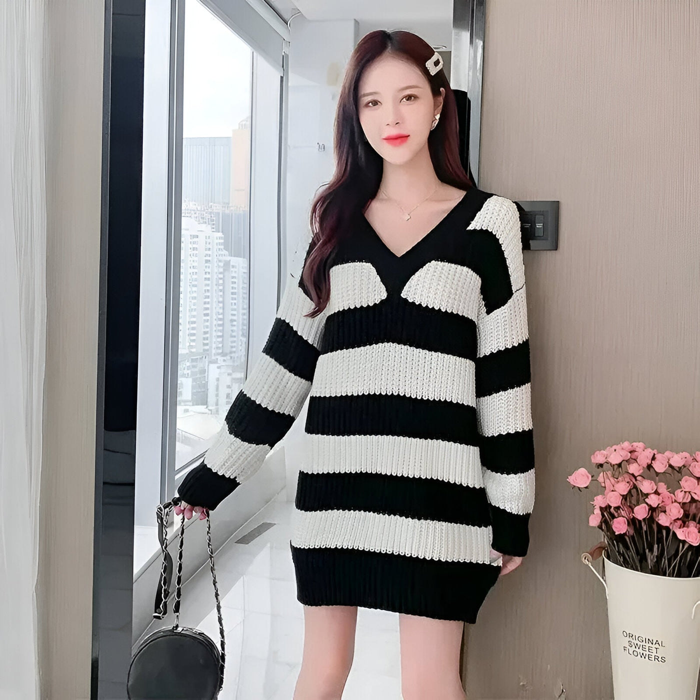 Tamara | Elegantes Strick-Krochetkleid