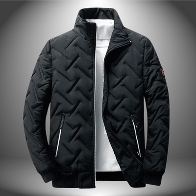 Gesteppte Pufferjacke mit hohem Kragen für Männer