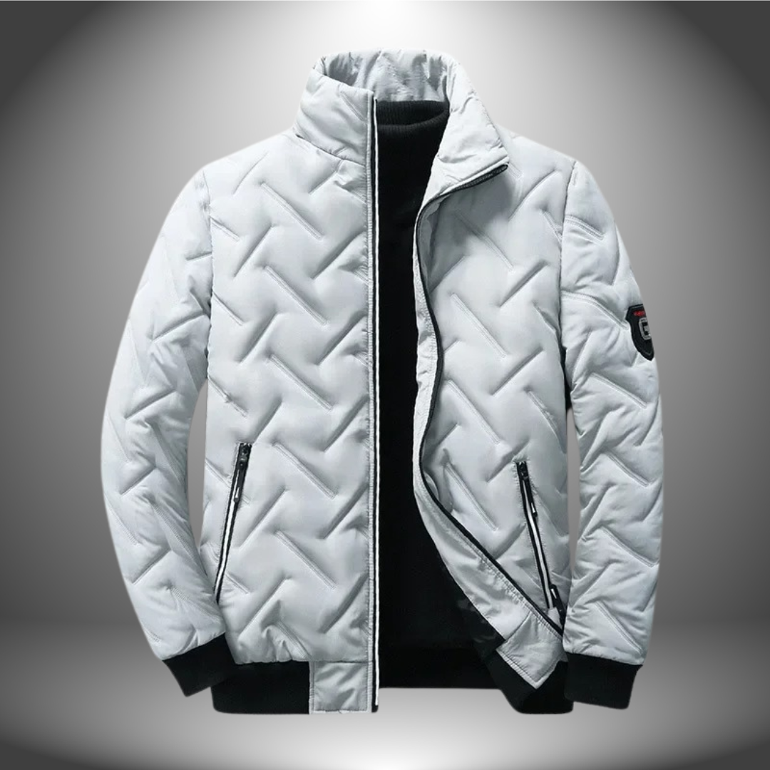 Gesteppte Pufferjacke mit hohem Kragen für Männer