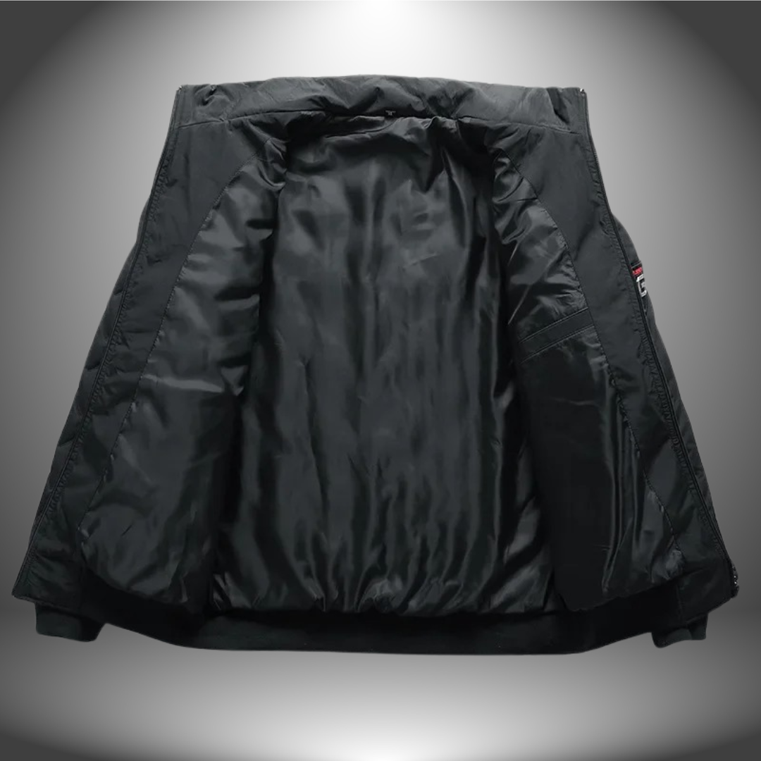 Gesteppte Pufferjacke mit hohem Kragen für Männer