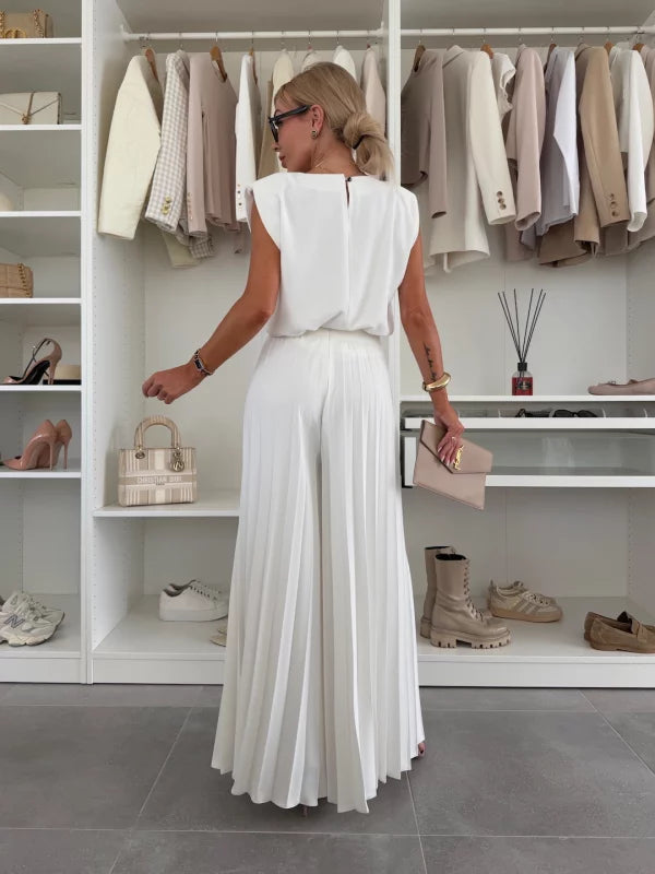 Almut | Elegantes Set mit plissierter Palazzo-Hose