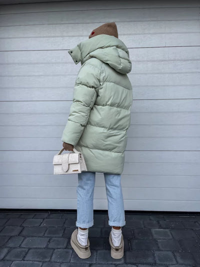 Beiger Wintermantel in Extra-Länge - Lena