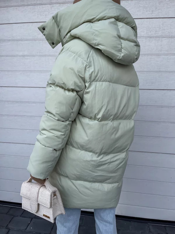 Beiger Wintermantel in Extra-Länge - Lena