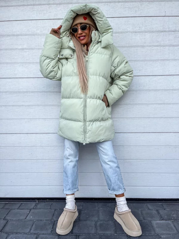 Beiger Wintermantel in Extra-Länge - Lena