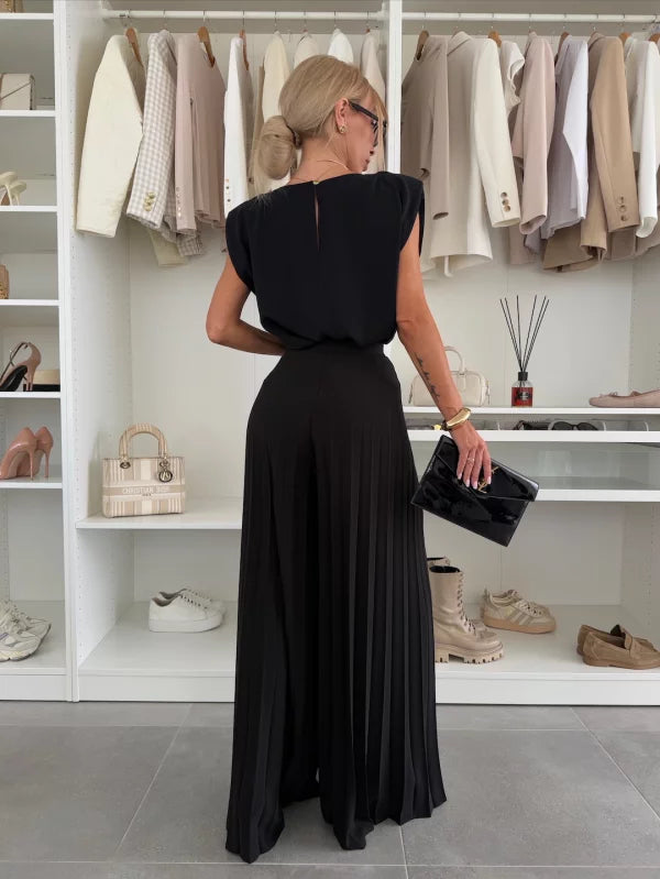 Almut | Elegantes Set mit plissierter Palazzo-Hose