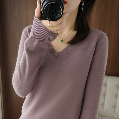 Lieselotte | Gemütlicher V-Ausschnitt Strickpullover