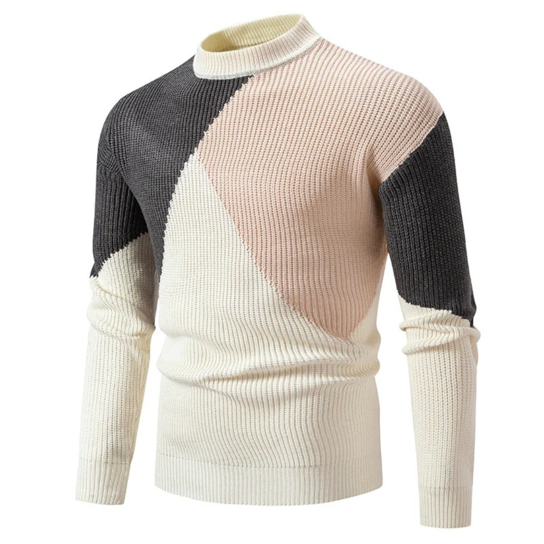 Moderner Colorblock-Strickpullover für Männer