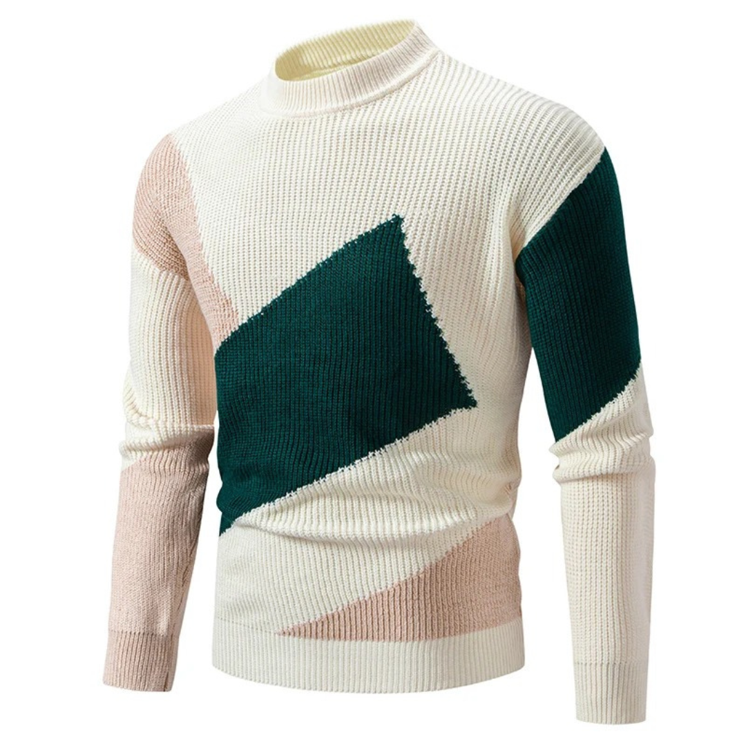 Moderner Colorblock-Strickpullover für Männer
