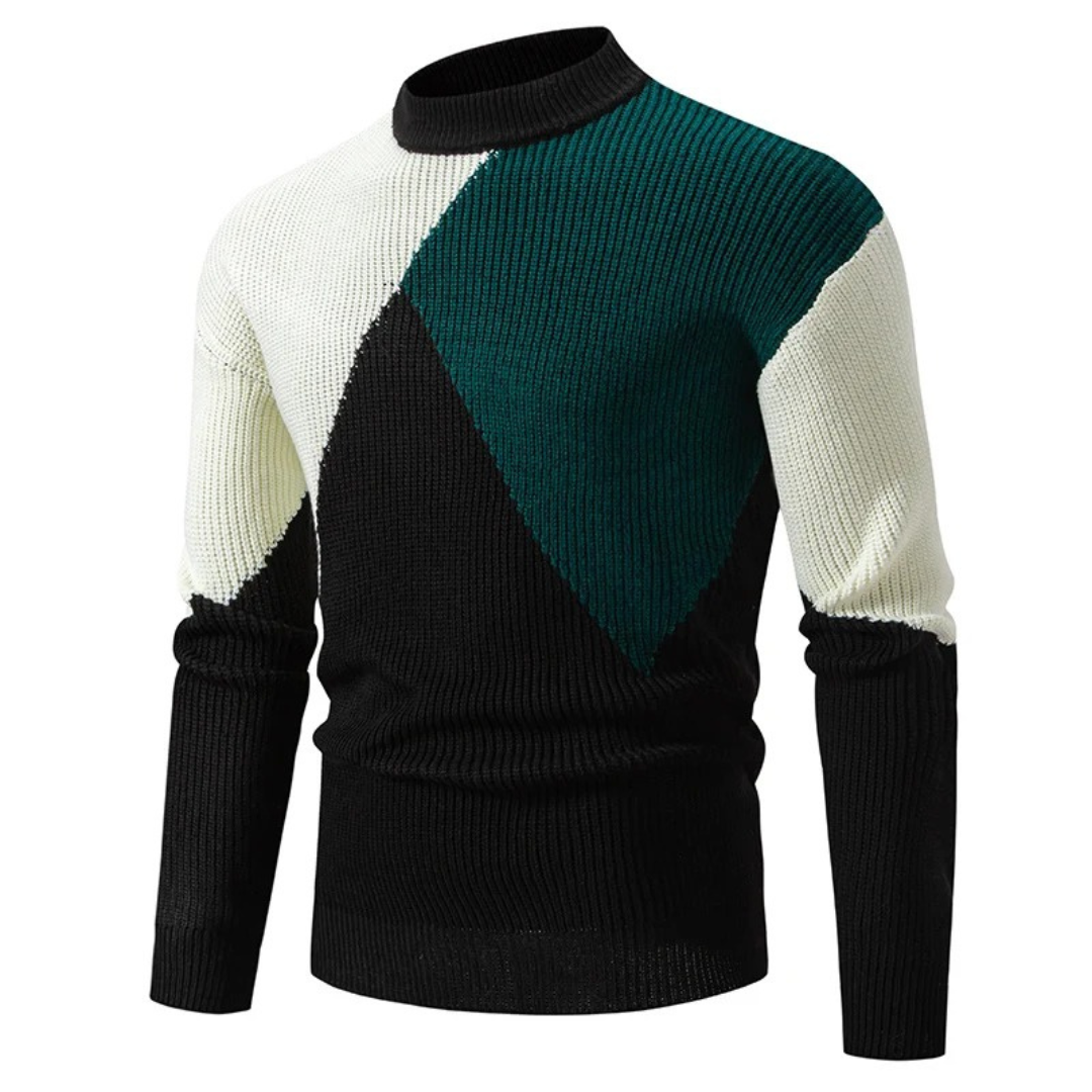 Moderner Colorblock-Strickpullover für Männer